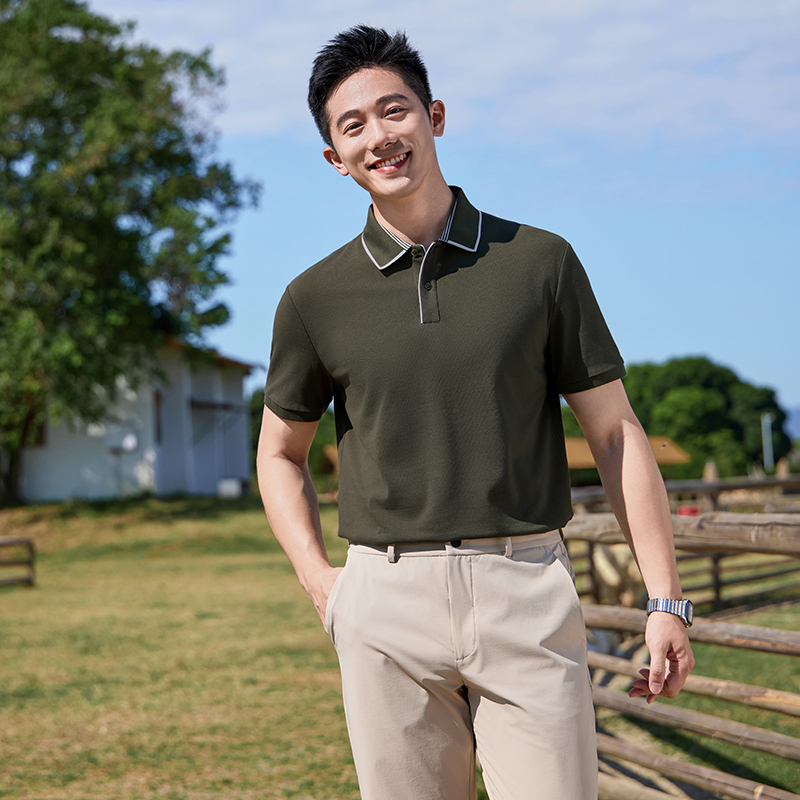 HT042-053 High-end Business Classic Series SORONA Ice-feel Short Sleeve POLO