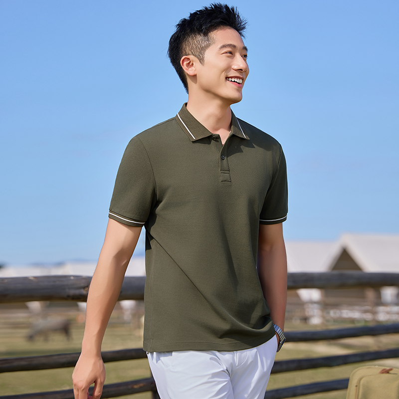 HT042-057 High-Luxury Business Classic Series Pure Cotton Short-Sleeve Polo