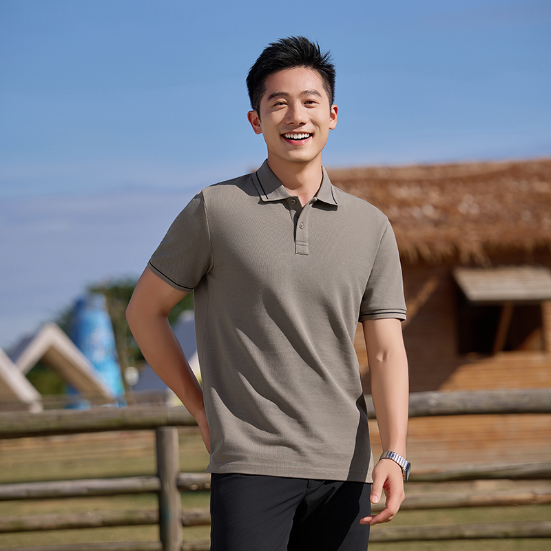 HT042-057 High-Luxury Business Classic Series Pure Cotton Short-Sleeve Polo