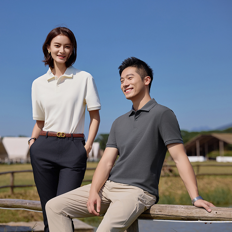 HT042-064 High-Luxury Business Classic Series Heavyweight Short-Sleeve Polo