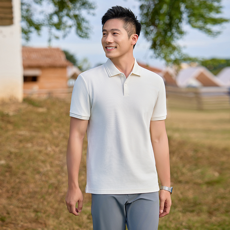 HT042-064 High-Luxury Business Classic Series Heavyweight Short-Sleeve Polo