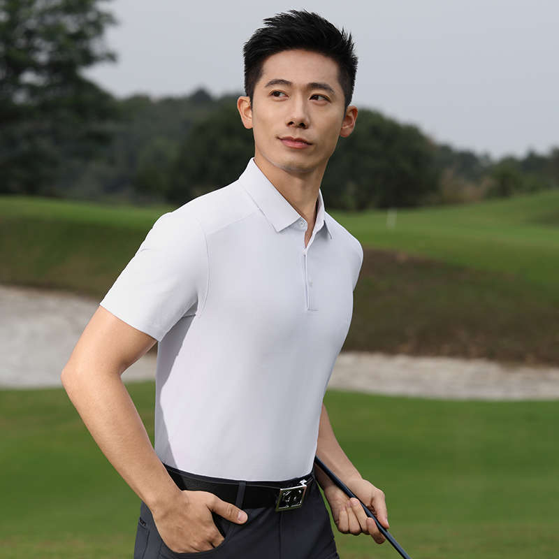 HT042-077 Ultra-Luxury Golf Sports Series Ultra-Lightweight Zero-Feeling Quick-Dry Short-Sleeve Polo