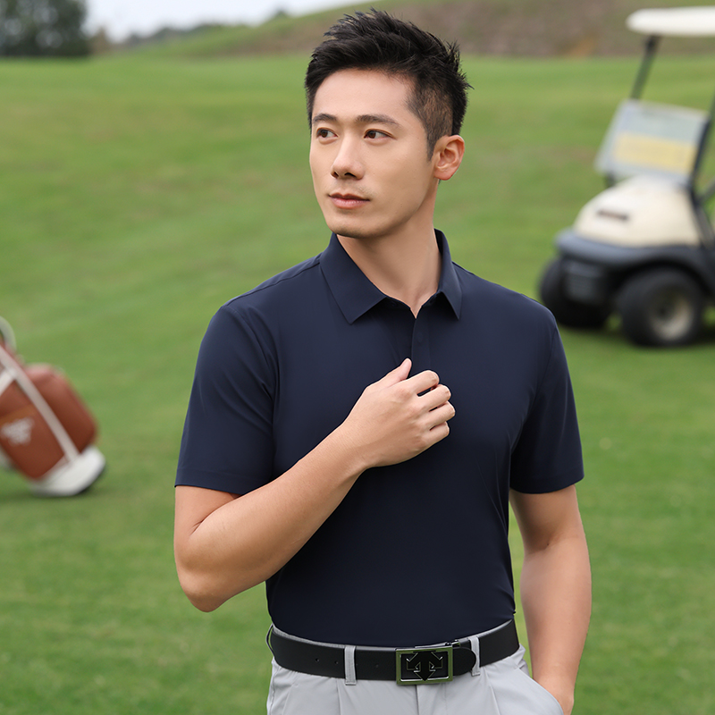 HT042-078高奢極簡無縫系列進口磁吸扣短袖POLO