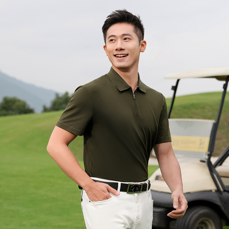 HT042-081 Ultimate Luxury Golf Outdoor Sports Series Liquid Ammonia Beaded Polo Shirt