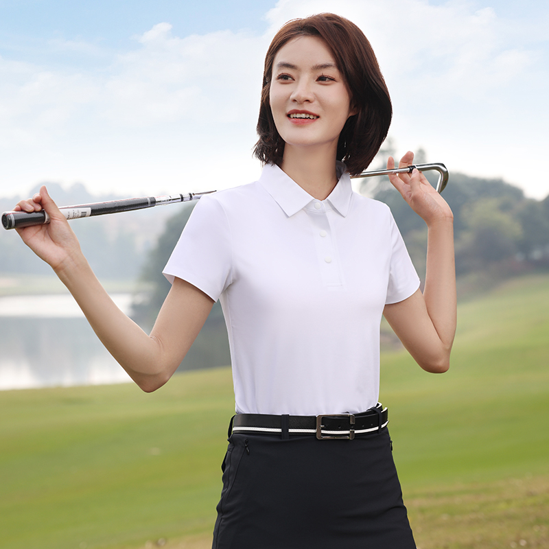 HT042-168 Light Luxury Seamless Jacquard Cotton and Silk Short Sleeve Polo, Unisex