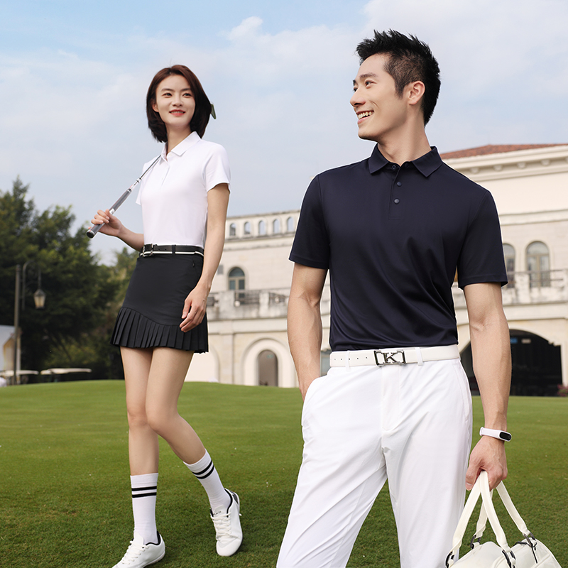 HT042-168 Light Luxury Seamless Jacquard Cotton and Silk Short Sleeve Polo, Unisex