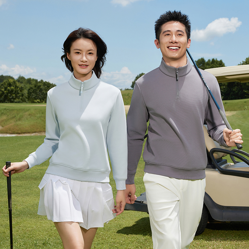 HT042-008 – High-End Heavyweight Fleece Thermal Half-Zip Long-Sleeve Sweatshirt