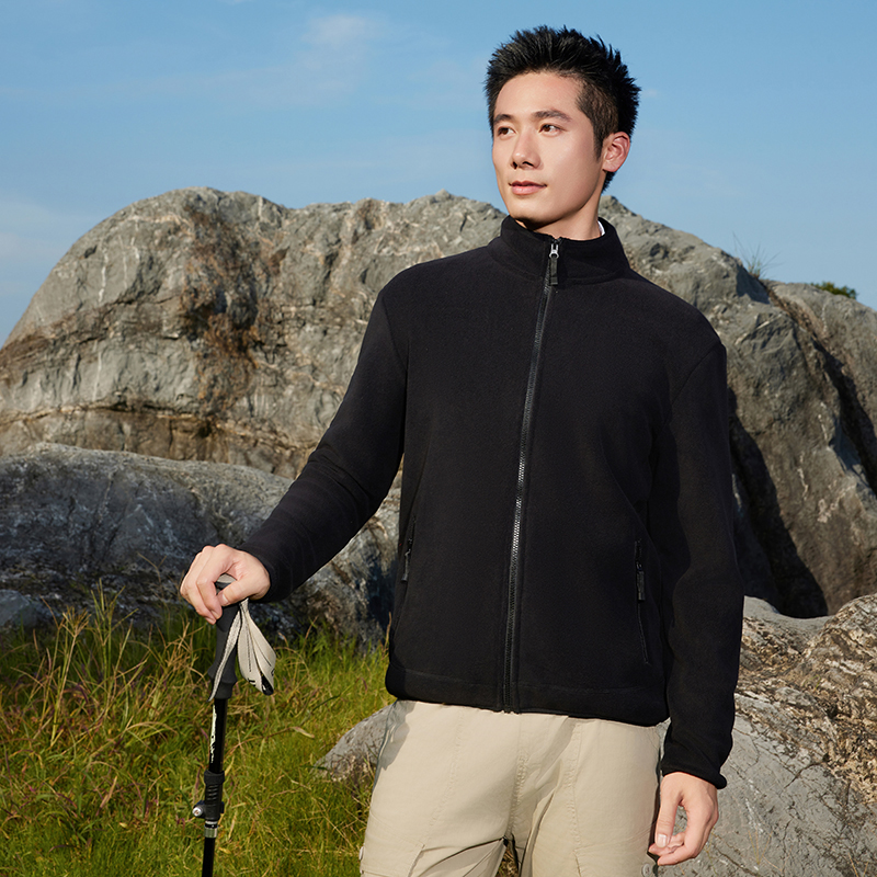 HT042-011 – High-End Biomimetic Fur Full-Zip Long-Sleeve Thermal Jacket