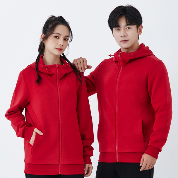HT042-218 – Air-Layer Hooded Zip-Up Sweatshirt