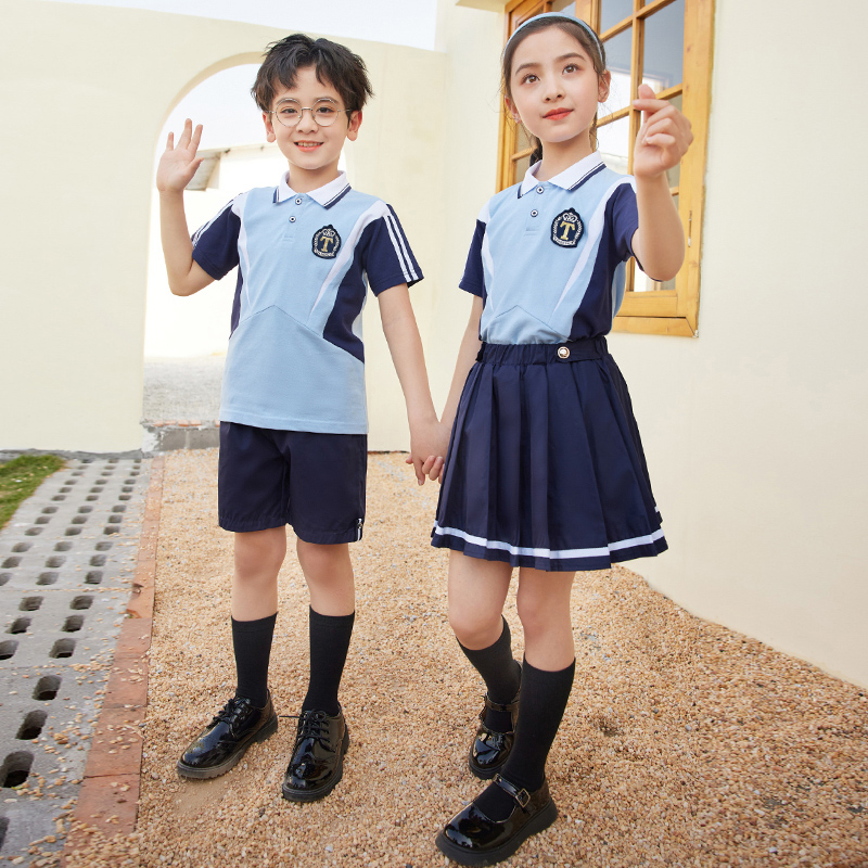 HT054-2219 – Summer Pique Polo Shirt with Woven Skirt/Shorts Set