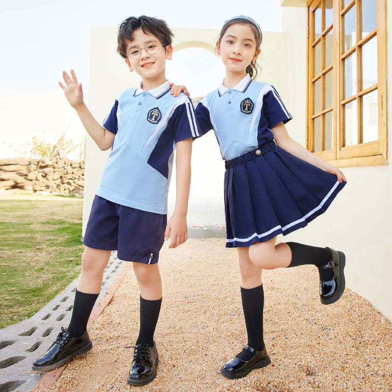 HT054-2219 – Summer Pique Polo Shirt with Woven Skirt/Shorts Set