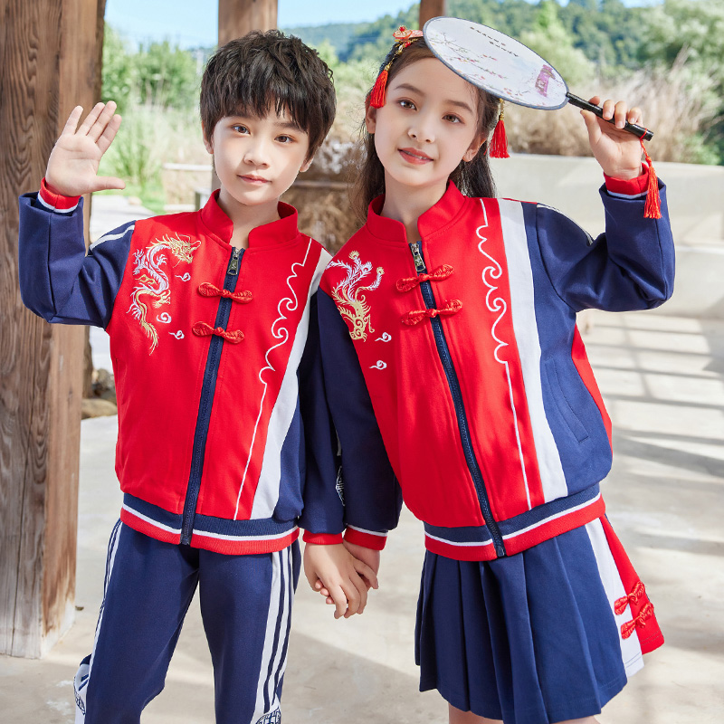 HT054-2252 – Spring/Autumn Bi-Stretch Ponte Roma Chinese-Style Vintage Sportswear Set (Top & Pants)