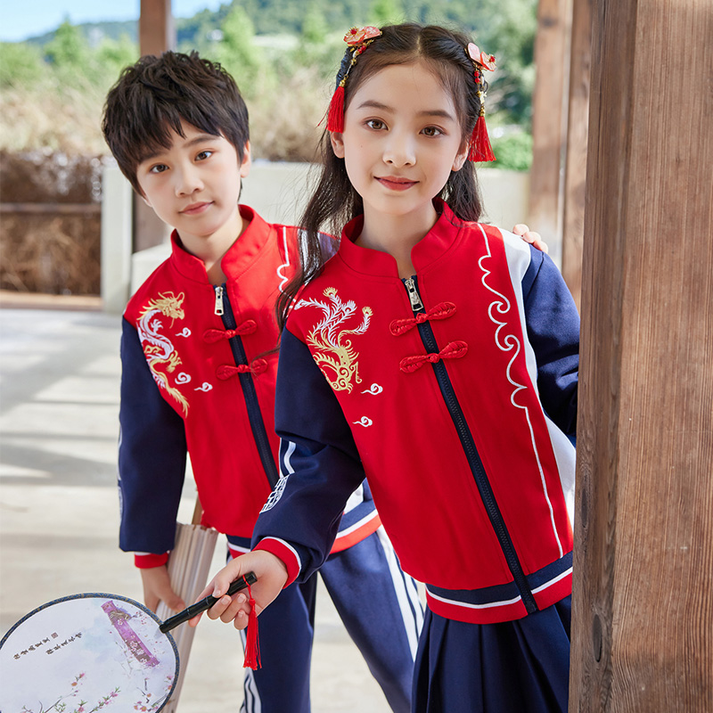 HT054-2252春秋雙彈羅馬布國學(xué)風(fēng)古風(fēng)運(yùn)動服衣褲套裝