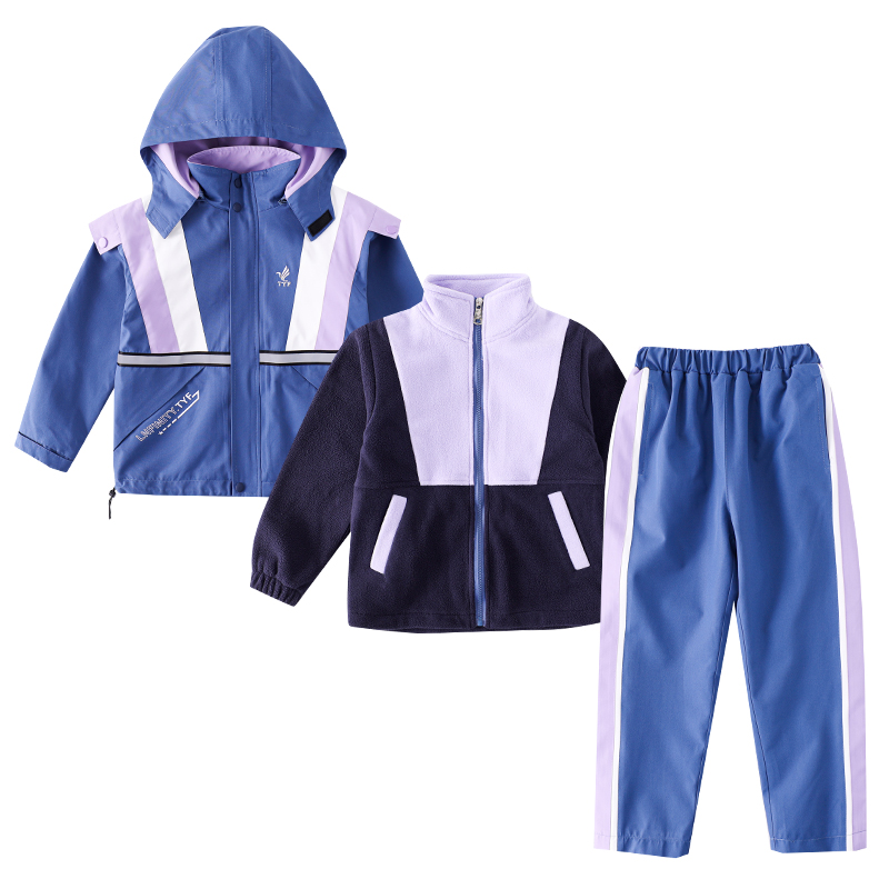 HT054-2192冬季搖粒絨內膽沖鋒衣+褲子三件套