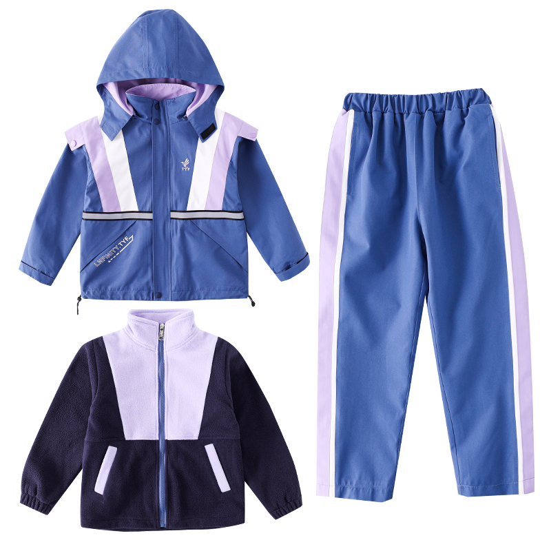 HT054-2192冬季搖粒絨內膽沖鋒衣+褲子三件套