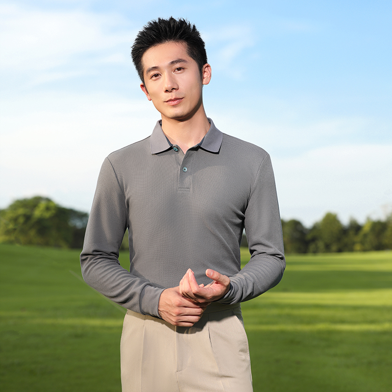 HT042-036 Classic-cut premium long-sleeve polo