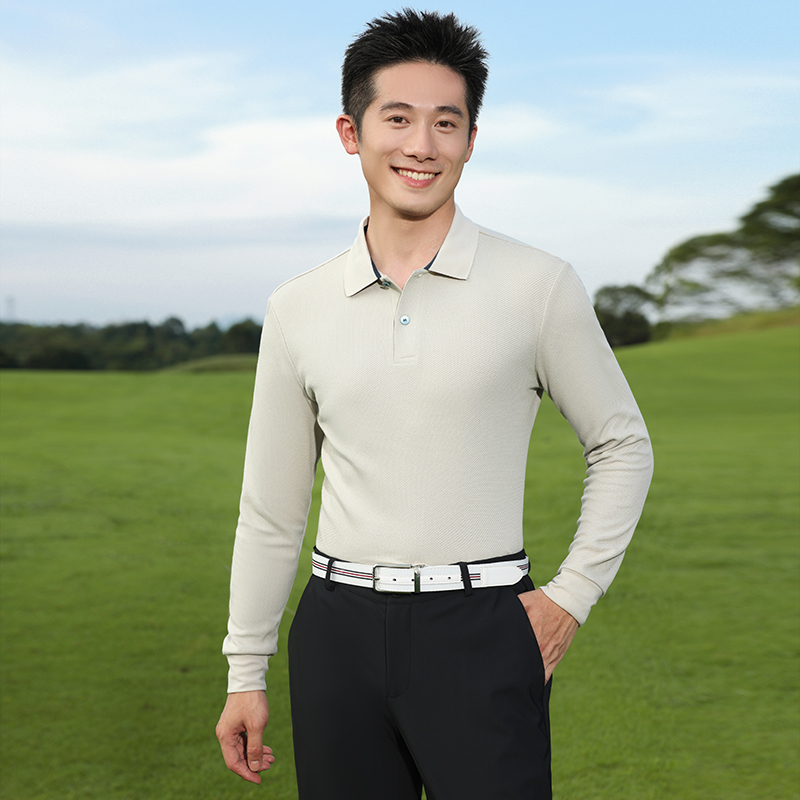 HT042-036 Classic-cut premium long-sleeve polo