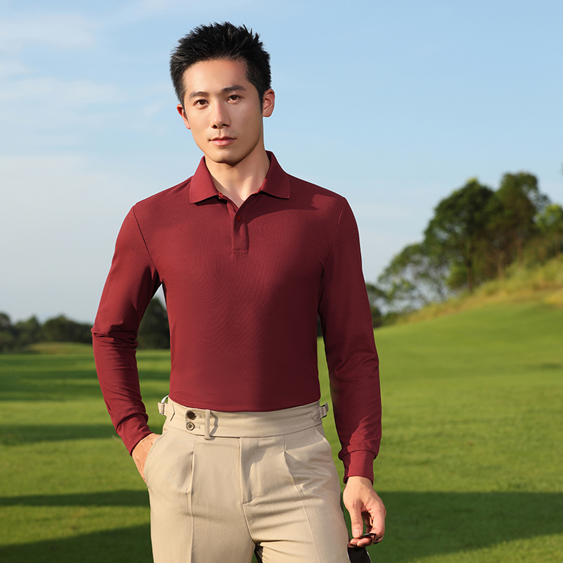 HT042-037 High-end quality two-button long-sleeve polo