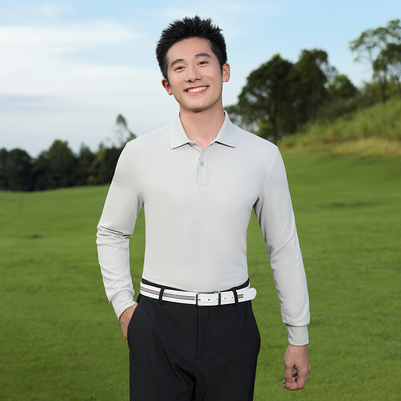 HT042-037 High-end quality two-button long-sleeve polo