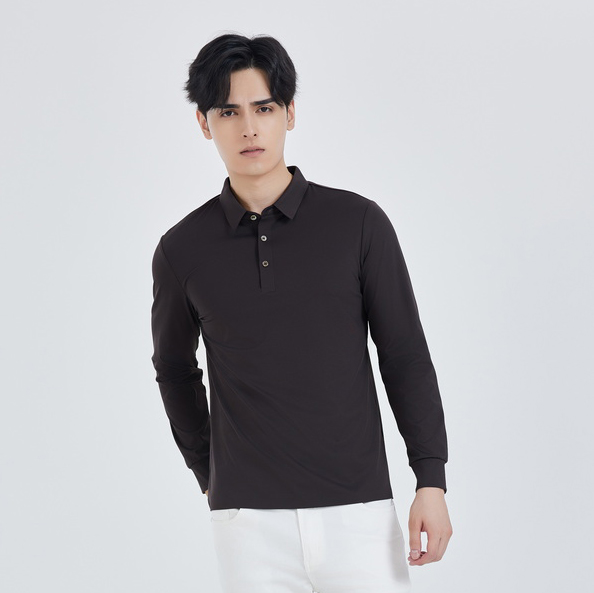 HT042-044 Stretch long-sleeve polo shirt