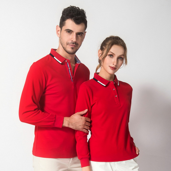 HT042-210 Double-faced cupro long-sleeve polo