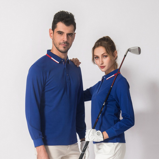HT042-210 Double-faced cupro long-sleeve polo