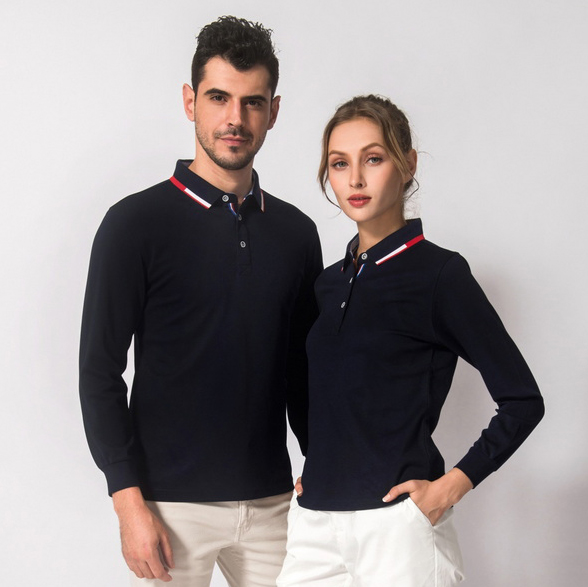 HT042-210 Double-faced cupro long-sleeve polo