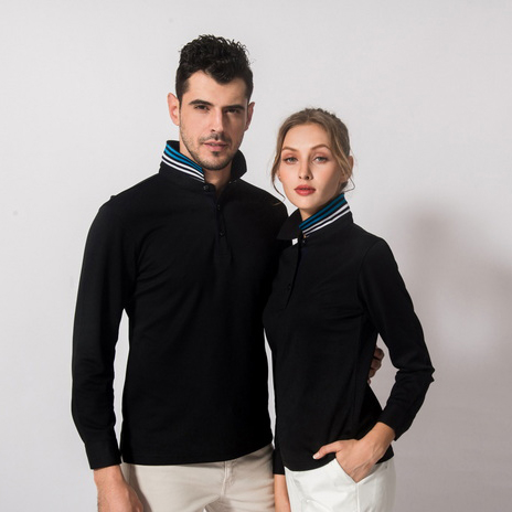 HT042-211 Double-faced cupro long-sleeve polo