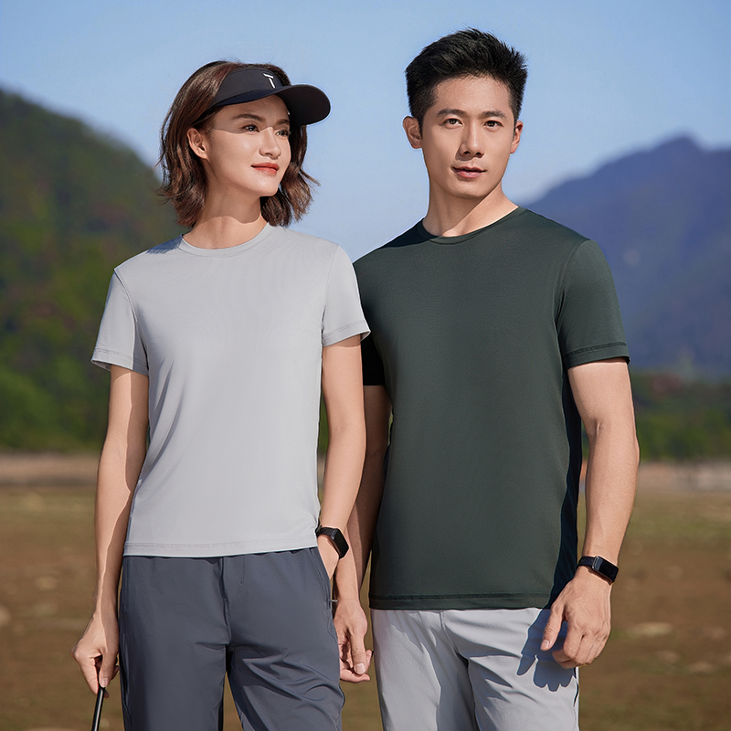 HT042-182 Golf outdoor sports series – ultra?soft zero?sensation technology value short?sleeve crew?neck T?shirt