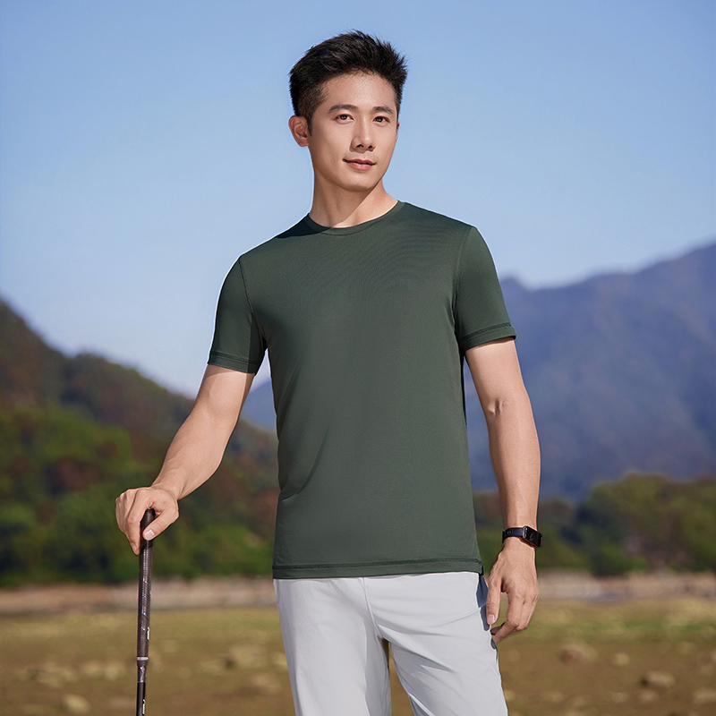 HT042-182 Golf outdoor sports series – ultra?soft zero?sensation technology value short?sleeve crew?neck T?shirt