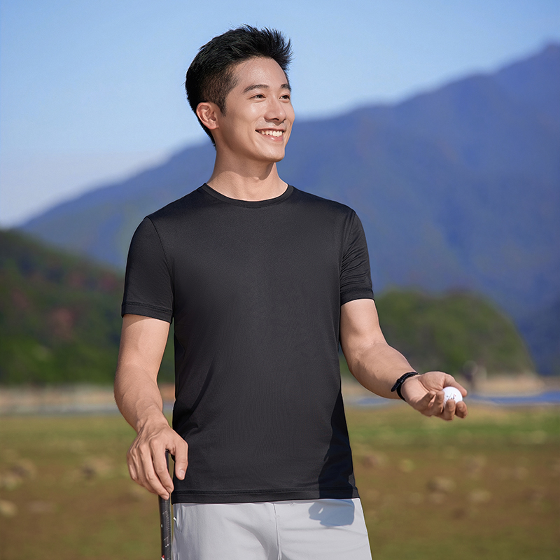 HT042-182 Golf outdoor sports series – ultra?soft zero?sensation technology value short?sleeve crew?neck T?shirt