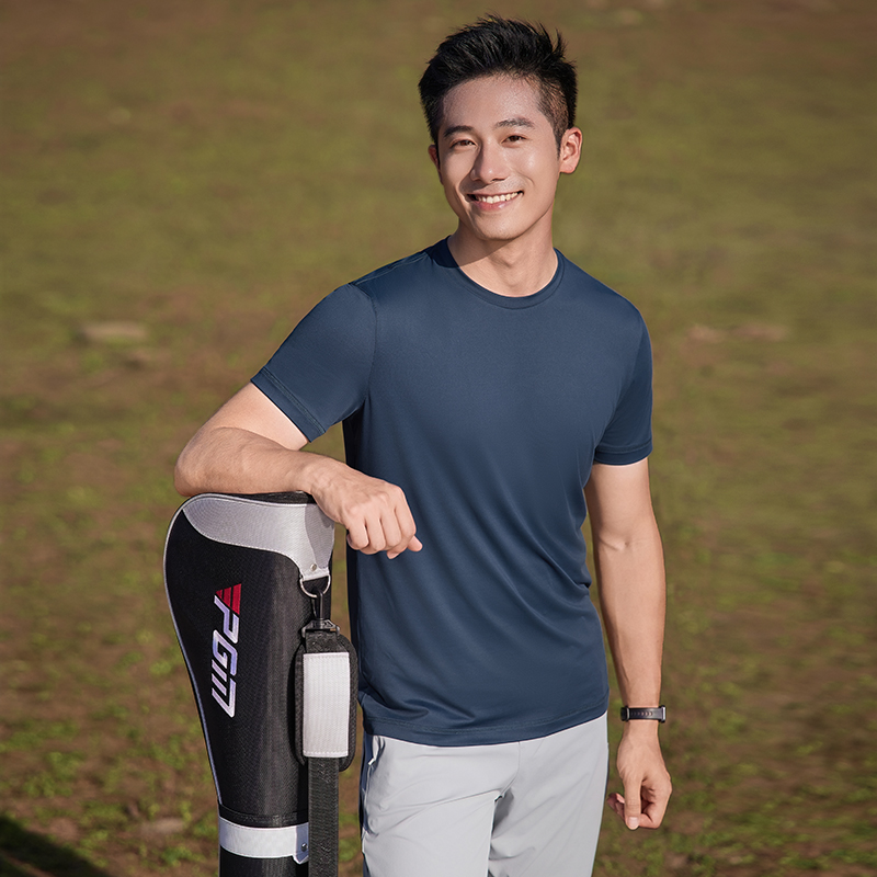HT042-182 Golf outdoor sports series – ultra?soft zero?sensation technology value short?sleeve crew?neck T?shirt