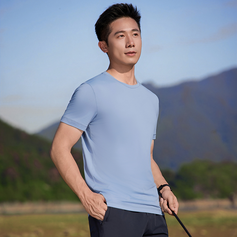 HT042-182 Golf outdoor sports series – ultra?soft zero?sensation technology value short?sleeve crew?neck T?shirt
