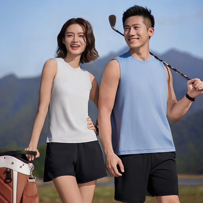 HT042-183 Golf outdoor sports series – ultra?soft zero?sensation technology sleeveless crew?neck T?shirt