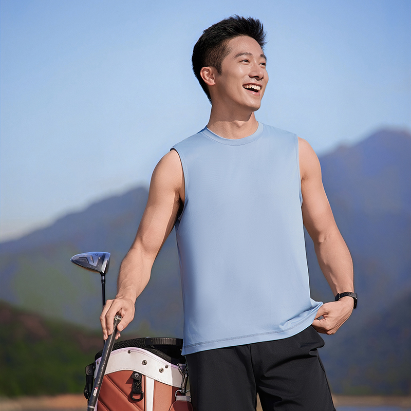 HT042-183 Golf outdoor sports series – ultra?soft zero?sensation technology sleeveless crew?neck T?shirt