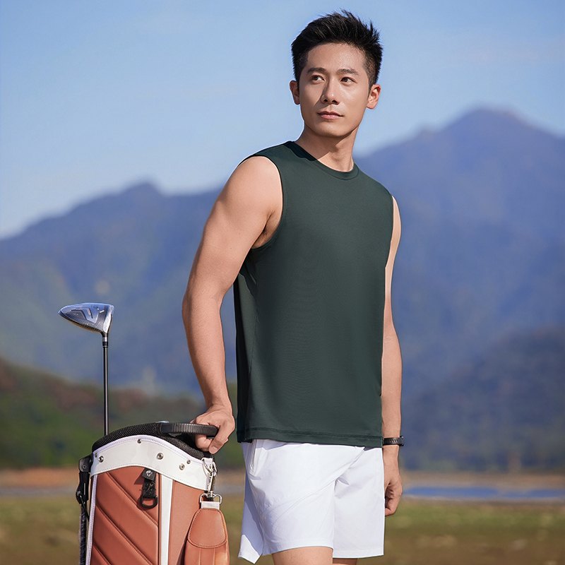 HT042-183 Golf outdoor sports series – ultra?soft zero?sensation technology sleeveless crew?neck T?shirt