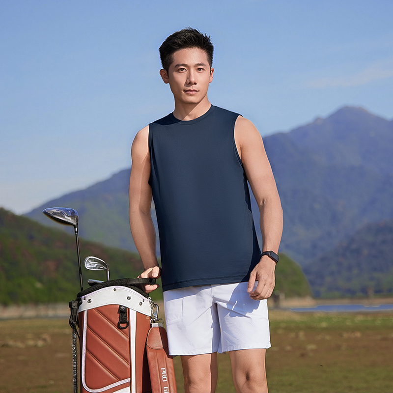 HT042-183 Golf outdoor sports series – ultra?soft zero?sensation technology sleeveless crew?neck T?shirt