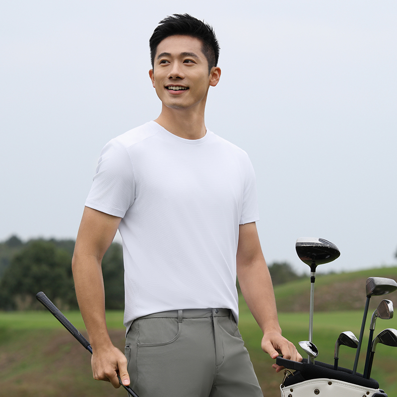 HT042-185 Premium golf sports series – ultra?light zero?feel quick?dry short?sleeve crew?neck T?shirt