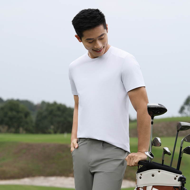 HT042-185 Premium golf sports series – ultra?light zero?feel quick?dry short?sleeve crew?neck T?shirt
