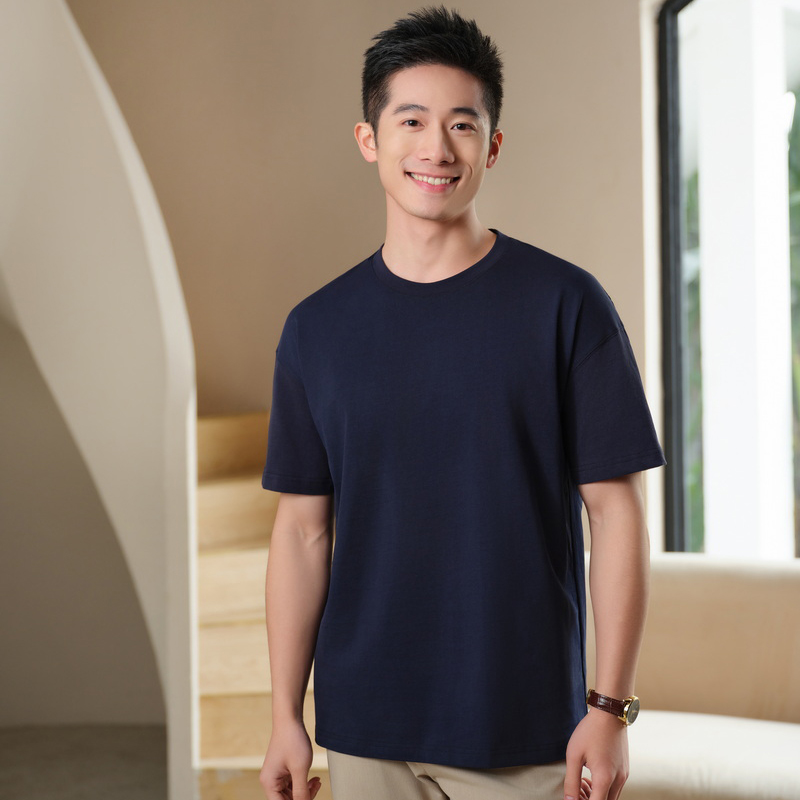 HT042-187 100% cotton crew?neck T?shirt (style)