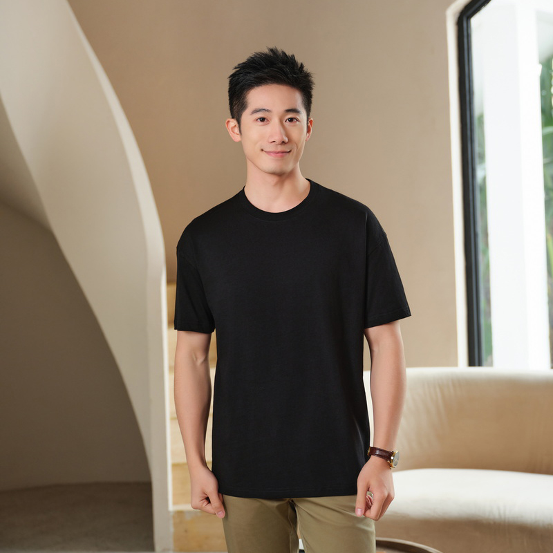 HT042-187 100% cotton crew?neck T?shirt (style)