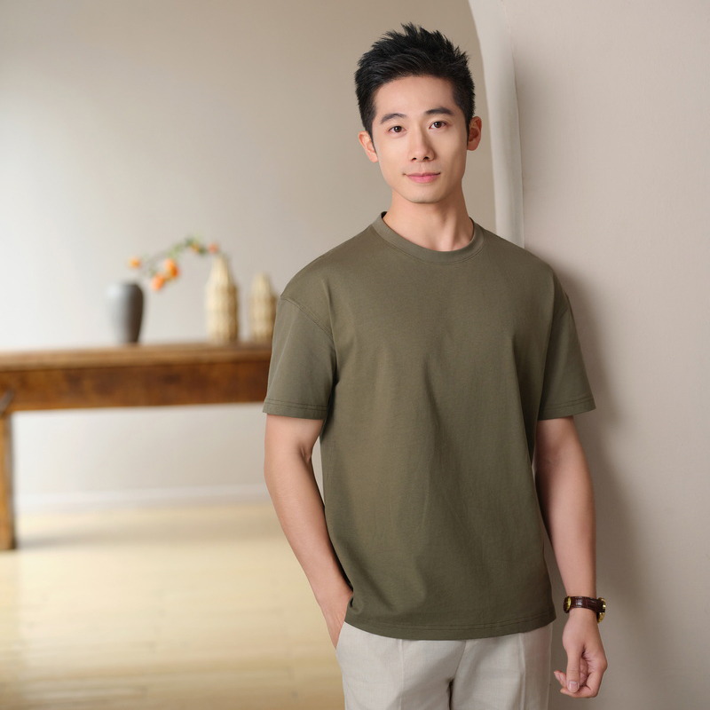 HT042-187 100% cotton crew?neck T?shirt (style)