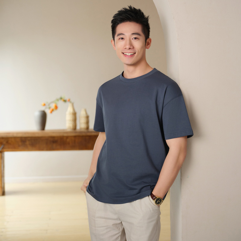 HT042-187 100% cotton crew?neck T?shirt (style)