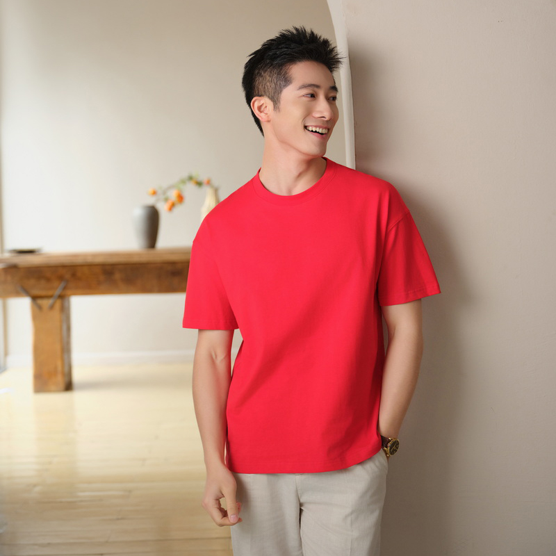 HT042-187 100% cotton crew?neck T?shirt (style)