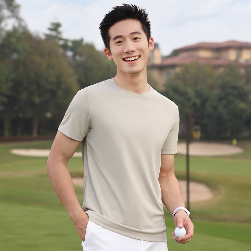 HT042-195 Sunny Golf Korea?collar quick?dry silk?touch crew?neck T?shirt (universal fit)