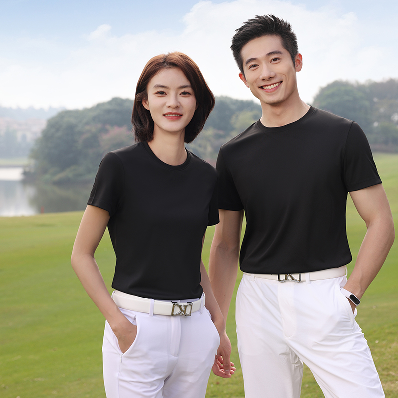 HT042-195 Sunny Golf Korea?collar quick?dry silk?touch crew?neck T?shirt (universal fit)