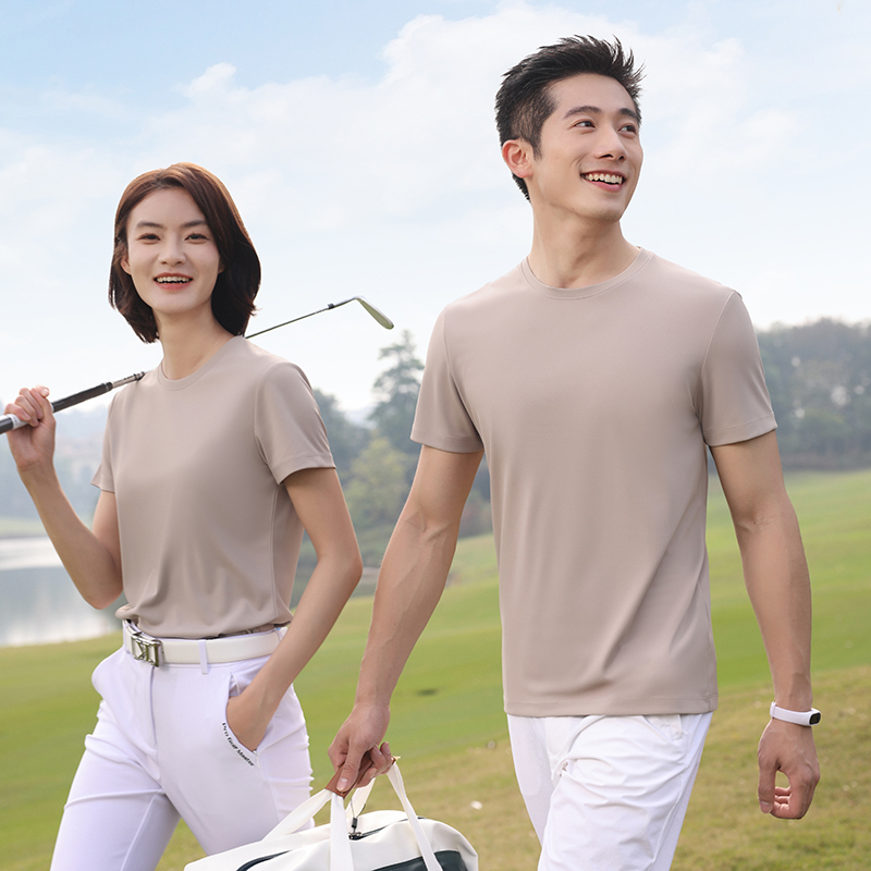 HT042-195 Sunny Golf Korea?collar quick?dry silk?touch crew?neck T?shirt (universal fit)