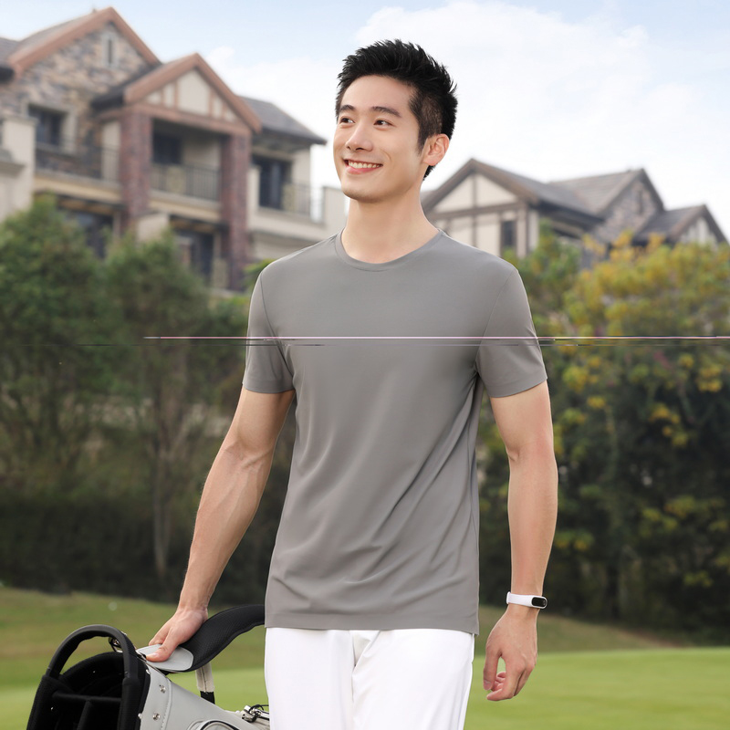 HT042-206 Nylon stretch crew?neck short?sleeve T?shirt