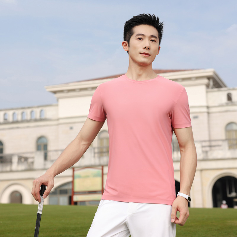 HT042-206 Nylon stretch crew?neck short?sleeve T?shirt