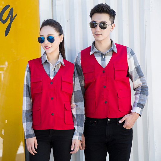 HT045?659 Snap?button solid mesh vest